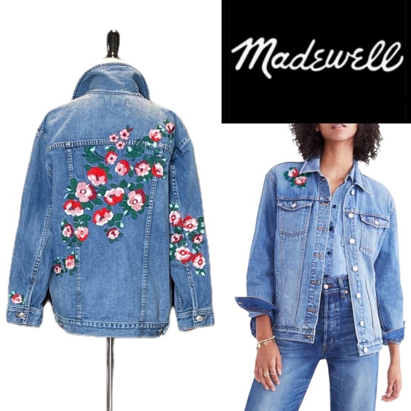 MADEWELL FLORAL EMBROIDERED DENIM JACKET